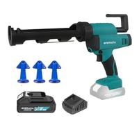 Cordless Caulking Gun Anti-drip Caulk Gun with 10oz/300ml Led Light Caulking Gun Tool 6 Adjustable Speeds Caulking Tool for Filling with Battery & Charger