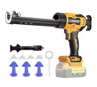 Cordless Caulking Gun Compatible with Dewalt 20V Max, Electric Silicone Sealant Gun Applicator with LED Light for 300ml Cartridges, 6 Adjustable Speed, No Drip, for Sealing, Installation (Tools Only)