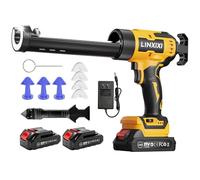 Cordless Caulking Gun Compatible with Makita 18V, Electric Silicone Sealant Gun Applicator with 2*Battery for 300ml Cartridges, 6-Adjustable Speed, LED Light & No-Drip for Sealing & Installation