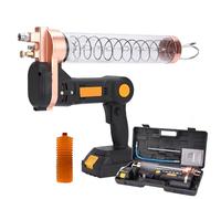 Cordless Caulking Gun Electric Grease Kit, Battery Powered with Flexible Hose & Coupler, Includes 2 Batteries & Charger, Angle Adjustable for Trailers, Agriculture, Marine