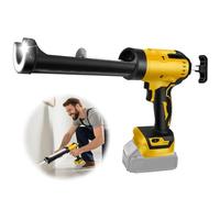 Cordless Caulking Gun for Dewalt 18V 20V Max Battery, 10oz/300ml Electric Silicone Gun with LED Light & Digital Display, 6 Adjustable Speed for Filling, Sealing, Repair (No Battery)