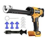 Cordless Caulking Gun for Dewalt 20V Battery, Electric Silicone Sealant Gun with 6-Speed & LED Light, Anti-Drip, 9pcs Tool Kit for 300ml Cartridges, Home Sealing,Filling,Installation(NO Battery)