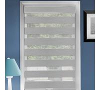 Cordless Celestial Sheer Double-Layered Window Roller Shade - 29 Inch Width x 72 Inch Length (Heather Gray) - Light Filtering Vinyl Window Privacy Blinds for Bedroom & Dining Room by Achim Home Décor