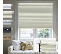Cordless Cellular Blinds - No Drill, Light Filtering Honeycomb Shades, Thermal Insulated, Easy Installation, 50cm W x 122cm H, White