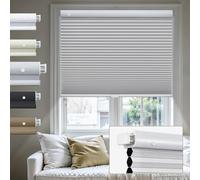 Cordless Cellular Blinds - No Drill, Light Filtering Honeycomb Shades, Thermal Insulated, Easy Installation, 50cm W x 122cm H, White