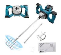 Cordless Cement Mixer Compatible with Makita 18V Battery, 680 RPM Brushless Paddle Mixer with 6 Speed, Electric Concrete Stirrer for Mixing Fodder Mortar Paint Glue Putty (No Battery)