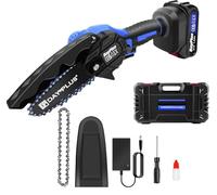 Cordless Chainsaw Brushless Electric Saw for Garden, Courtyard Pruning Wood Cutting Lightweight with 1 Battery 1 Chain Case 6inch