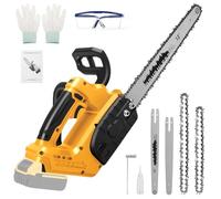 Cordless Chainsaw for Dewalt 18V 20V Battery, 12 Inch / 10 Inch 2 in 1 Mini Chain Saw with Security Lock, 1100W Handheld Electric Chainsaw for Wood Cutting, Tree Trimming (No Battery)