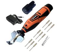 Cordless Chainsaw Sharpener,12v Electric Chainsaw Sharpener with 2psc Batteries 6 File Size Diamond Sharpening Wheels,High Speed Chainsaw Chain Sharpener Kit with Titanium Plated Diamond Bits,Orange