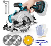 Cordless Circular Saw Compatible with Makita 18V Battery, Brushless 6500 RPM Mini Circular Saw with 2 Blades (125mm), 0-45° Bevel & 0-45mm Depth Cut, for Wood, Plastic, Thin Metal (Without Battery)