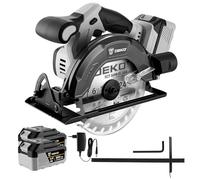 Cordless Circular Saw: DEKOPRO 20V Circular Saw, 4500RPM, with 165mm Blade, 55mm(90°), 33mm(45°) Cutting Depth, LED Light, Includes Two 4.0Ah Batteries and Charger for Cutting Wood and DIY Projects