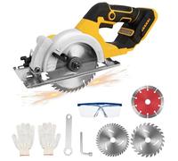 Cordless Circular Saw for Dewalt 20V Max Battery, 5.5" Brushless Circular S-aw 0-45° Cutting Angle, 2 Saw Blades(140mm), Cutting Depth and Angle: 48mm(90°)-33mm (45°), for Wood Cutting(No Battery)