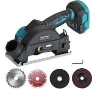 Cordless Circular Saw & Mini Angle Grinder Compatible with Makita 18V Battery(Not Included), 2-in-1 Brushless Motor, 3-Speed, 100mm,Reversible for Wood, Metal, Tile, Plastic