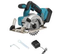 Cordless Circular Saw, Power Tools with Pure Copper Brushless Motor, 4000rpm, 4.0Ah Lithium Battery, Cutting Angle 0-45° Adjustable, Saw Blade Diameter 125mm, for Cutting Wood, Ceramic Tiles, Marble
