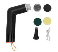 Cordless Cleaning Brush Scrubber IPX7 Water Proof Automatic Bathroom Cleaner Replaceable Heads 2 Speed Adjustable (Black)