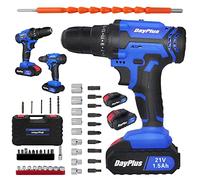 Cordless Combi Drill 21V Electric Screwdriver with 2x1500mAh Batteries, 45Nm Max Drill Hammer with 26PCS Accessories Kit, 25+1 Torque Power Drills for Home and Garden, Built-in LED Work Light