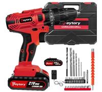 Cordless Combi Drill Driver 21V With 1.5Ah Li-ion Battery, 2 Speed Electric Screwdriver Power Tool, 25+1 Torque, 45N.m, LED Light, 29PCS Bits for Home & Garden DIY Project
