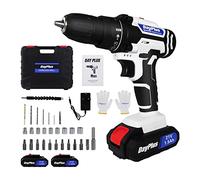 Cordless Combi Drill & Impact Driver Set with 2X 21V 1500mAh Li-Ion, 1 Hour Quick Charge, Variable Speed, 25+1 Torque Setting, 45N.m Torque, Double Crosshead Screwdriver with Storage Case