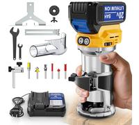 Cordless Compact Router for DeWalt 20V Battery, 6 Variable Speeds for Woodworking, with 1x Rechargeable Batteries