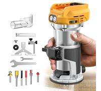 Cordless Compact Router for DeWalt 20V Battery (Bare Tool), 6 Variable Speeds Router Tool for Woodworking, 800W 30,000 RPM Fixed Base Wood Router with Trim Router Bits, Edge & Roller Guide, Dust Hood