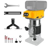 Cordless Compact Router for Dewalt 20V Battery, Brushless Trimmer Router with 5 Variable Speeds, (Tool Only)30000 RPM, 800W Wood Palm Router Tool with 5PCS 1/4" Router Bits, Edge, Roller Guides