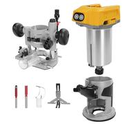 Cordless Compact Router Plunge Base for Dewalt 20v Battery, Compact Router Fixed Base & Plunge Router, 5 Speed Brushless Router for Woodworking/DIY Projects