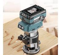 Cordless Compact Router, Portable Woodworking Router Slotting with 4 Bases, 5 Levels Adjustable, 20MM Depth Adjustable, Dust Hood, Electric Hand Laminate Trimmer Set Wood Routing Trimming