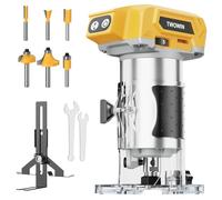 Cordless Compact Wood Router Tool for DeWalt 20V Battery- Brushless Motor, 800W 5-Speed Wood Trimmer Tool (Bare Tool), Fixed Base Edge & Groove Router for Woodworking