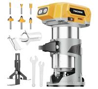 Cordless Compact Wood Router Tool for DeWalt 20V Battery- Brushless Motor, 800W 5-Speed Wood Trimmer Tool (Bare Tool), Fixed Base Edge & Groove Router for Woodworking
