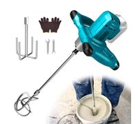 Cordless Concrete Mixer Compatible with Makita 18V Battery, Brushless Paint Mortar Mixer with 6 Speed, Max 800 RPM, Electric Cement Stirrer for Mixing Fodder Mortar Glue Putty (No Battery)