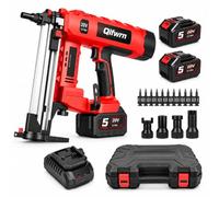 Cordless Concrete Nail Gun, for 16-38mm Nails, Adjustable Firing Depth, 50-Nail Magazine, for Concrete, Brick, Wood and Steel Installation, 20v Battery Powered Concrete Nailer