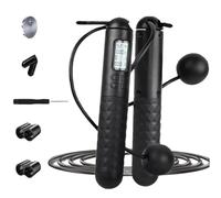 Cordless/corded jump rope with counter, adjustable digital count and rope length, suitable for women, men, adults, children