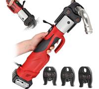 Cordless Crimping Tool - Hydraulic Pipe Press Kit with Crimp Dies and Batteries for Stainless Steel Piping, Portable Professional Plumbing Tool