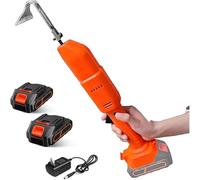 Cordless Cultivator Hoe, Handheld Weeder with 2 Rechargeable Batteries, Telescopic Pole, Electric Gardening Tool for Loosening Soil and Weeding