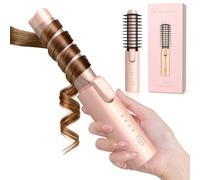 Cordless Curling Iron 32mm, Curling Tongs, Hair Curler USB Rechargeable | 4 Heat Settings 160℃-220℃ for Short Medium Long Hair, Wireless Travel Curling Wand with 10min Auto Off, Pink