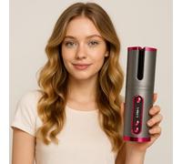 Cordless Curling Iron - Automatic Hair Curlerwith LCD Display & Adjustable Temperature Setting, USB Rechargeable Professional Hair Curler for Long & Short Hair Styling
