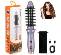 Cordless Curling Iron Brush,Portable Curling Iron with 3 Temperature Settings,Rechargeable Heat Styling Curling Brush for Men and Women,Mini Hair Curler with Negative Ion for Travel
