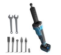 Cordless Die Grinder Compatible with Makita 18V Battery, Brushless Grinder with 6mm Carbide Burr 4 Variable Speeds, Max 24000 RPM for Rust Removal Grinding Polishing Deburring (Blue+5 Drill)