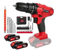 Cordless Drill, 21-Volt Electric Screwdriver Drill 2 Variable Speed, LED Work Light,2x1500mAH Battery, MAX 45NM with 29PCS Drill Bits Set DIY Tool for Home Drilling Wood/Metal-Red