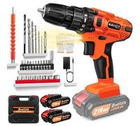 Cordless Drill 21V, Electric Screwdriver, Lightweight Electric Drill Set with 29 Accessories, Electric Power Drill Driver, 45Nm 2 Batteries Drill, 25+1 Torque, 2 Speed, LED Light, Combi Drills