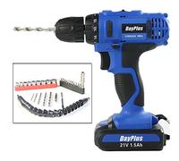 Cordless Drill and Impact Driver 45Nm, 21V, 1.5Ah Li-Ion Batteries, 1400RPM Max Speed, 2 Speed 10MM Metal Chuck, Flexible Drill, 18+1 Torque Setting, Fast Charge 29PCS Free Bits