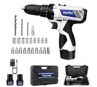 Cordless Drill and Screwdriver Set Power Drill Driver with 2-Speed, 18+1 Torque 3/8" Chuck Handheld Drills Kit with 2×1500 mAh Rechargeable Battery, Carry Box, LED Work Light, 26PCS Drill Bits