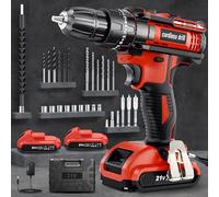 Cordless Drill, BETENST 21V Power Drill with 2 Batteries 2000mAh, 42N.m Max, 25+3 Torque Hammer Drills, 30pcs Drills Set, 2 Speed for Home and Garden DIY Project