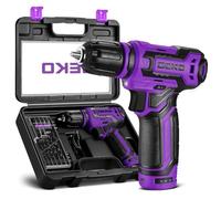 Cordless Drill：DEKOPRO 12V Power Battery Drill Set with Small Electric Drills and 3/8-inch Keyless Chuck with Portable Tool Set Gift Box (Purple)