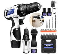 Cordless Drill Driver 16.8V, Cordless Combi Drill with 2 Batteries 1500mAh, 45N.m Electric Power Drill, 3/8" Chuck, LED Light, 18+1 Torque Small Battery Drill, 2 Speed, Cordless Screwdriver Drill Set