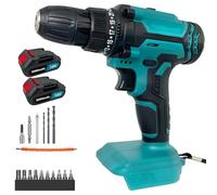 Cordless Drill Driver 18V/21V, for Makita 2X 3.0AH Battery, Electric Screwdriver Set with 16pcs DIY Accessory Kit, 2 Speed, 25+3 Position, for Home DIY