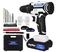 Cordless Drill Driver 21V, Battery Drill with 2 Batteries 1500mAh, 45Nm Power Electric Drills Cordless Screwdriver, 25+1 Torque, 2 Speed, LED Light Combi Drill and Screwdriver Set with 29Pcs Drill Bit