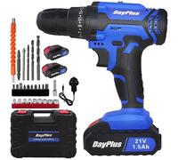 Cordless Drill Driver 21V, Cordless Battery Drill with 2 Batteries 1.5Ah, 25+1 Torque Combi Drill, 45N.m Max Electric Drill with Variable Speed, 26Pcs Electric Screwdriver Set LED Light for Home&DIY