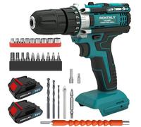 Cordless Drill Driver 21v, Cordless Drill with 2pcs 3000mah Batteries and Charger, 42n.M Battery Drills, 25+1 Torque Set, 2-Speed, Led Light, 27pcs Electric Set for Home and Garden DIY Project