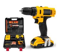 Cordless Drill Driver,21V Cordless Screwdriver Set with a Batteries and LED Light, 2 Variable Speed Combi Drill and Screwdriver Set for Home and Garden DIY Project
